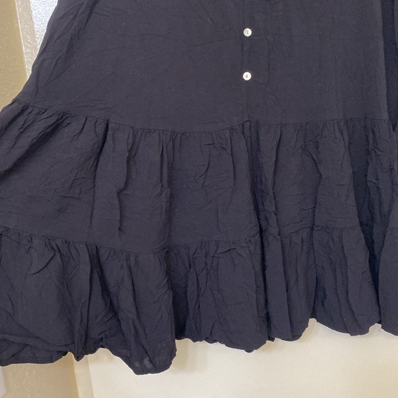 Black Button Front Sleeveless Tiered Dress - Nine West - Picture 3 of 5